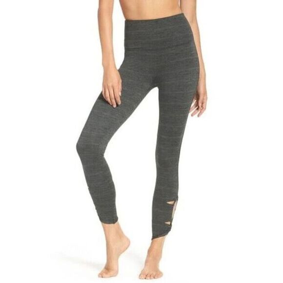 Free People Movement Revolve Legging Womens Small Green High Rise‎ Cutout Active - Picture 1 of 12